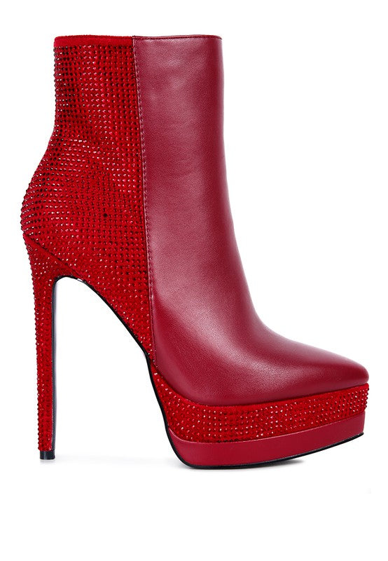 ENCANTO Diamante Set High Heeled Ankle Boot