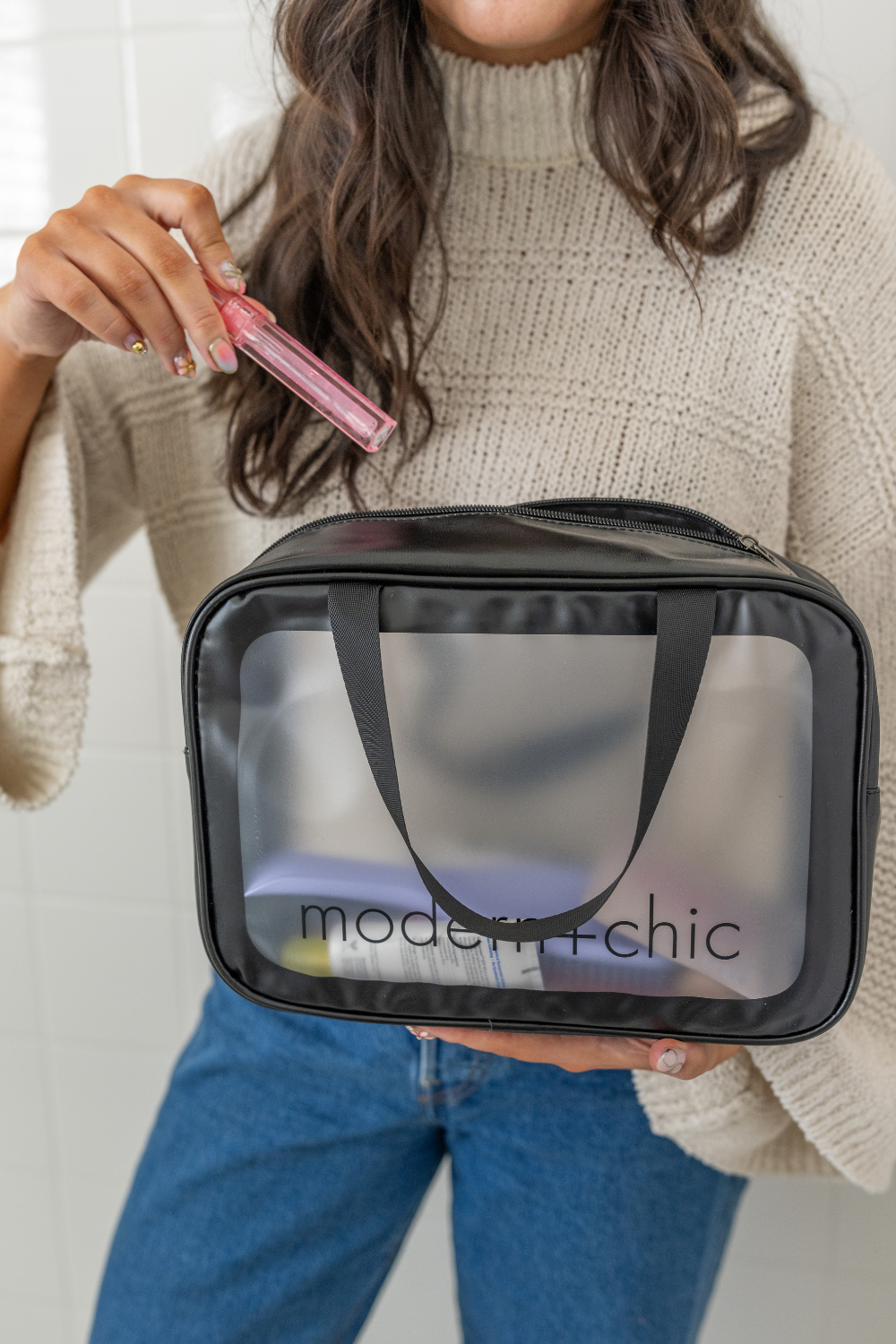 Rhode 6-Piece Clear Cosmetic Bag Set