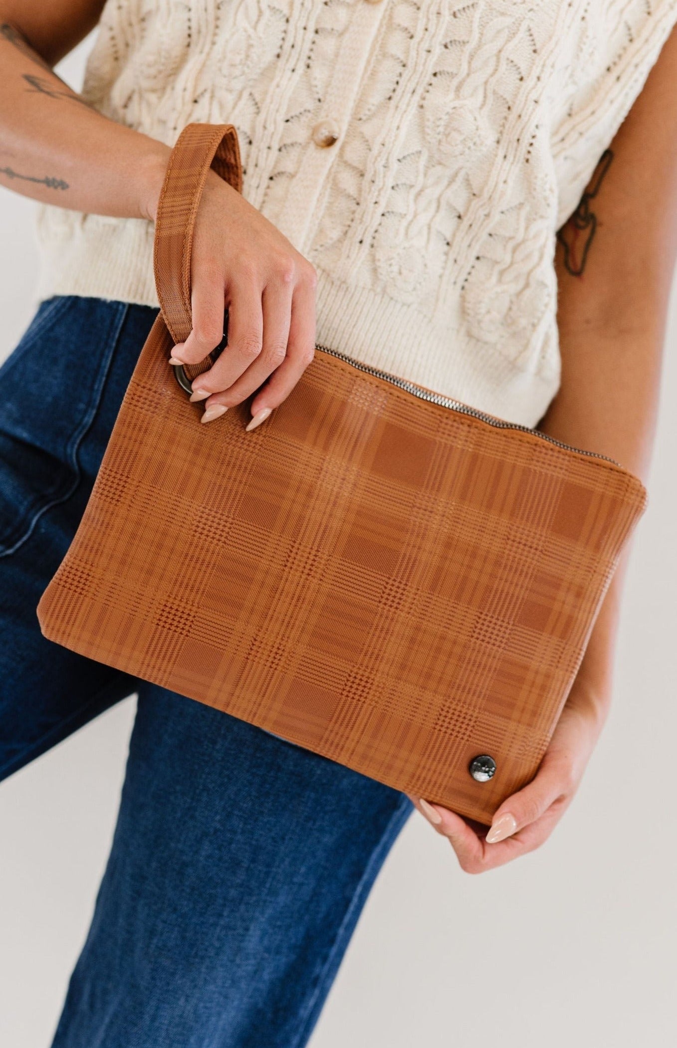 Molly Oversized Plaid Clutch